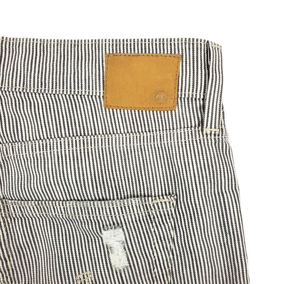 AG ADRIANO GOLDSCHMIED Jeans Womens 28R Brown THE EX-BOYFRIEND Stripes Distress - Picture 8 of 8